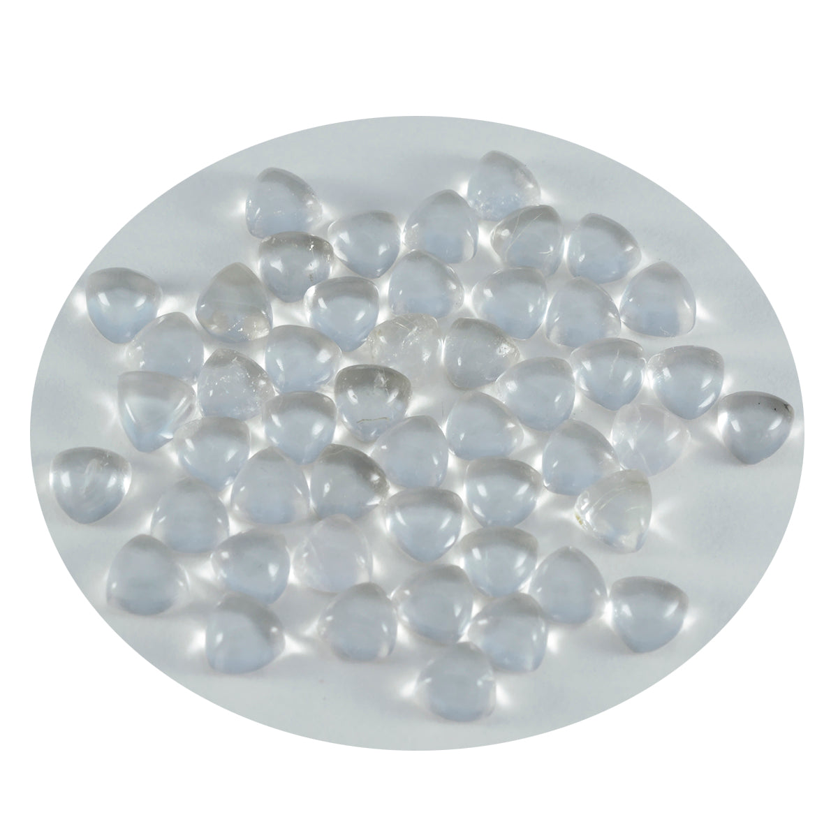 Crystal Quartz 10PC Tiny 3x3 MM Triangle Cabochon White Brilliant semi Precious Loose Gemstones