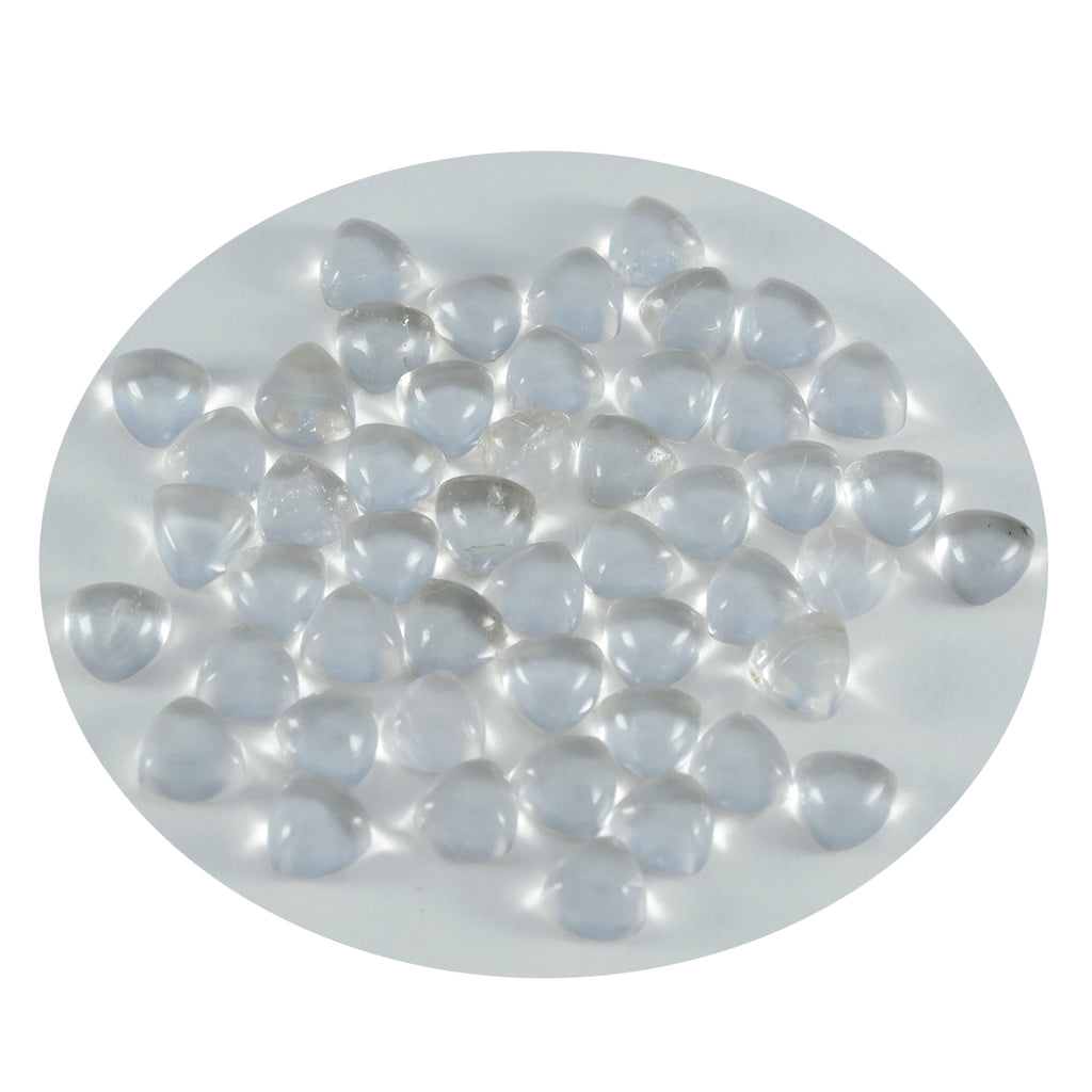 Crystal Quartz 10PC Tiny 4x4 MM Triangle Cabochon White Sparkling semi Precious Semi Precious Gemstone
