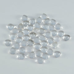 Crystal Quartz 10PC Tiny 4x4 MM Triangle Cabochon White Sparkling semi Precious Semi Precious Gemstone