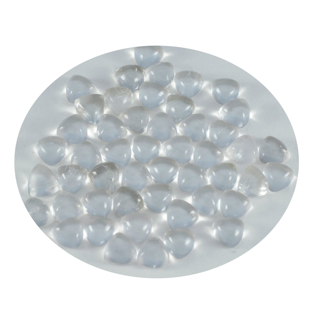 Crystal Quartz 10PC Tiny 5x5 MM Triangle Cabochon White Polished semi Precious Precious Gemstone