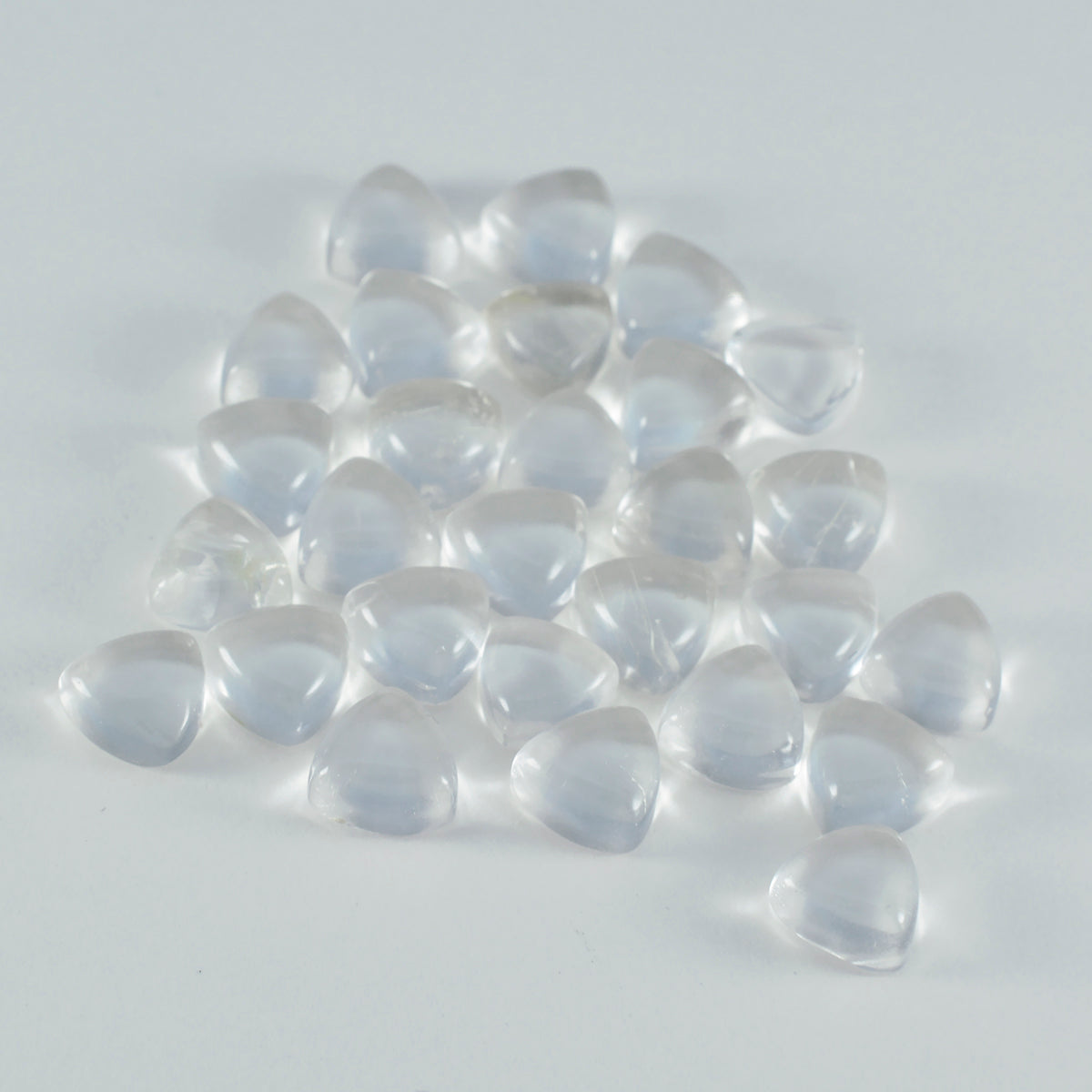 Crystal Quartz 1PC Small 7x7 MM Triangle Cabochon White Luster semi Precious Loose Gems