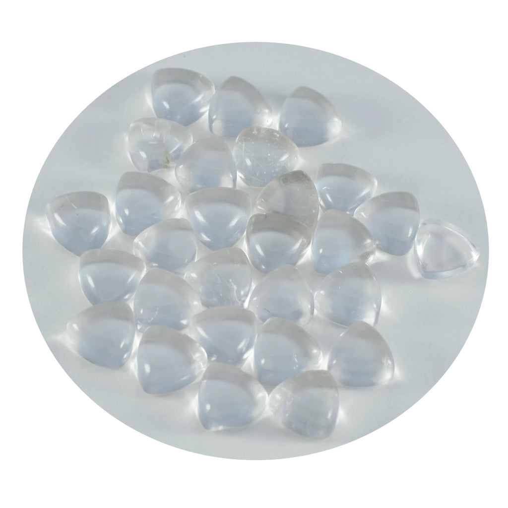 Crystal Quartz 1PC Small 8x8 MM Triangle Cabochon White Lustrous semi Precious Loose Gemstone
