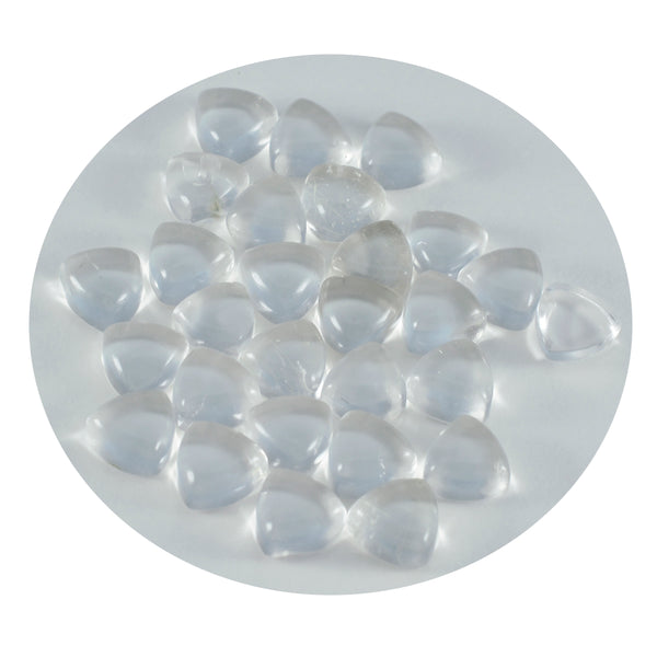 Crystal Quartz 1PC Small 8x8 MM Triangle Cabochon White Lustrous semi Precious Loose Gemstone