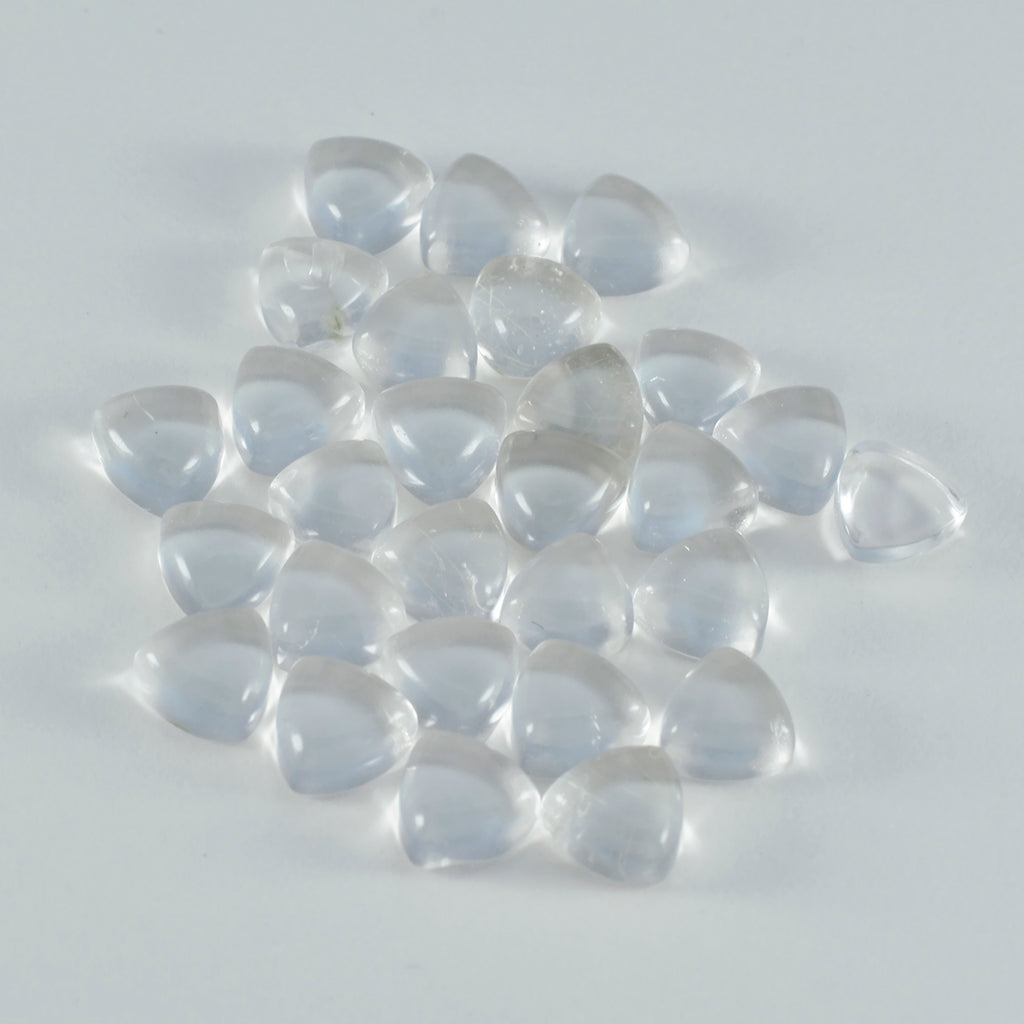 Crystal Quartz 1PC Small 8x8 MM Triangle Cabochon White Lustrous semi Precious Loose Gemstone