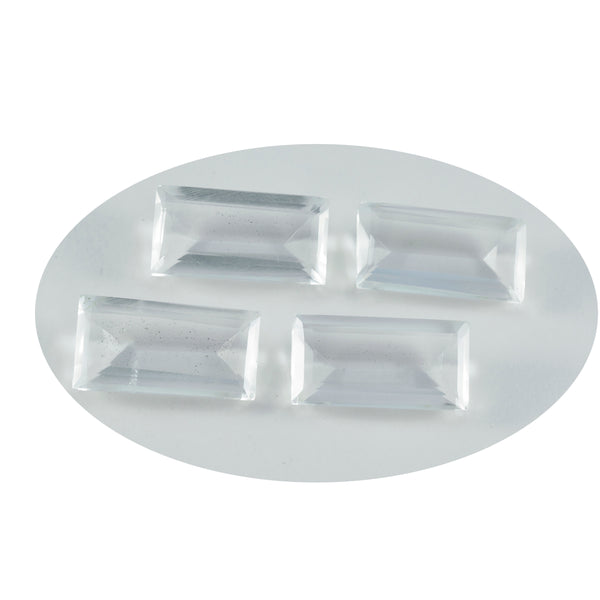 Crystal Quartz 1PC Chunky 10x20 MM Baguette Faceted White Fiery Semi Precious Loose Gemstone