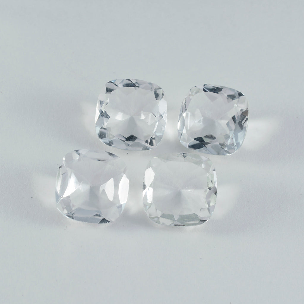 Crystal Quartz 1PC Chunky 13x13 MM Cushion Faceted White Natural Semi Precious Loose Gemstone