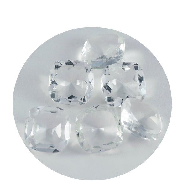 Bergkristall, 1 Stück, grob, 15 x 15 mm, Kissenform, facettiert, weiß, hochwertige Halbedelsteine