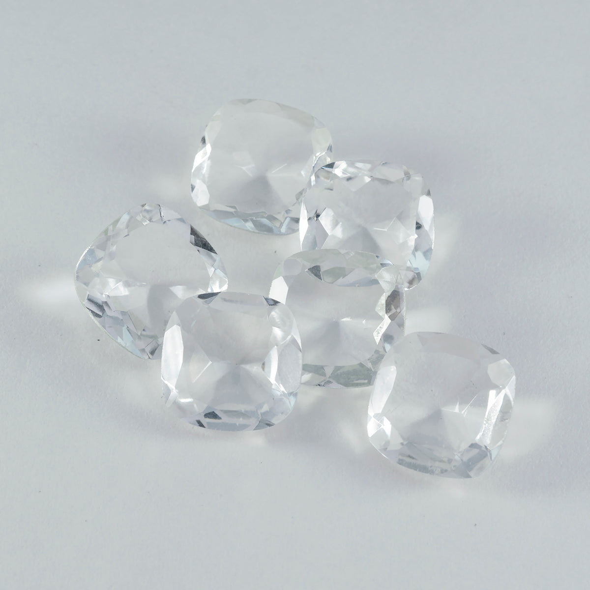 Crystal Quartz 1PC Chunky 15x15 MM Cushion Faceted White Superior Semi Precious Gems