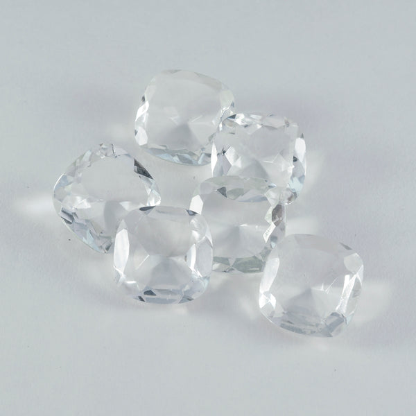 Bergkristall, 1 Stück, grob, 15 x 15 mm, Kissenform, facettiert, weiß, hochwertige Halbedelsteine