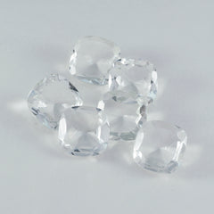 Crystal Quartz 1PC Chunky 15x15 MM Cushion Faceted White Superior Semi Precious Gems