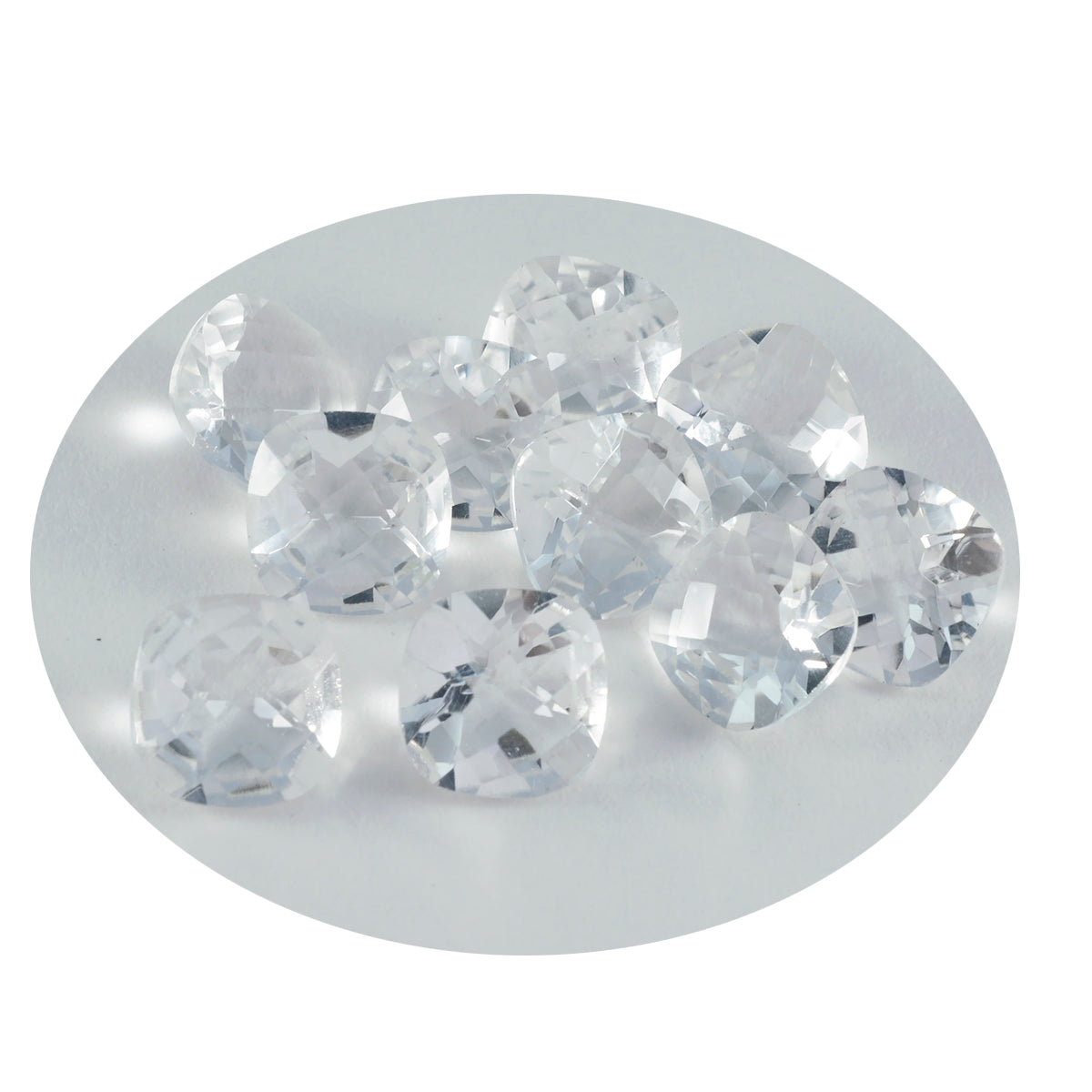 Crystal Quartz 10PC Tiny 4x4 MM Cushion Faceted White Brilliant Semi Precious Loose Gems Image secondaire du produit