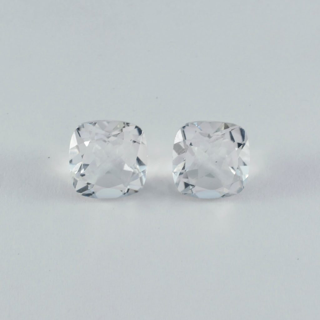 Crystal Quartz 1PC Large 10x10 MM Cushion Faceted White Shine Semi Precious Loose Gemstones