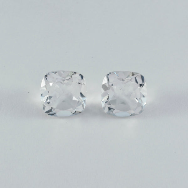 Crystal Quartz 1PC Large 10x10 MM Cushion Faceted White Shine Semi Precious Loose Gemstones