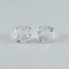 Crystal Quartz 1PC Large 10x10 MM Cushion Faceted White Shine Semi Precious Loose Gemstones
