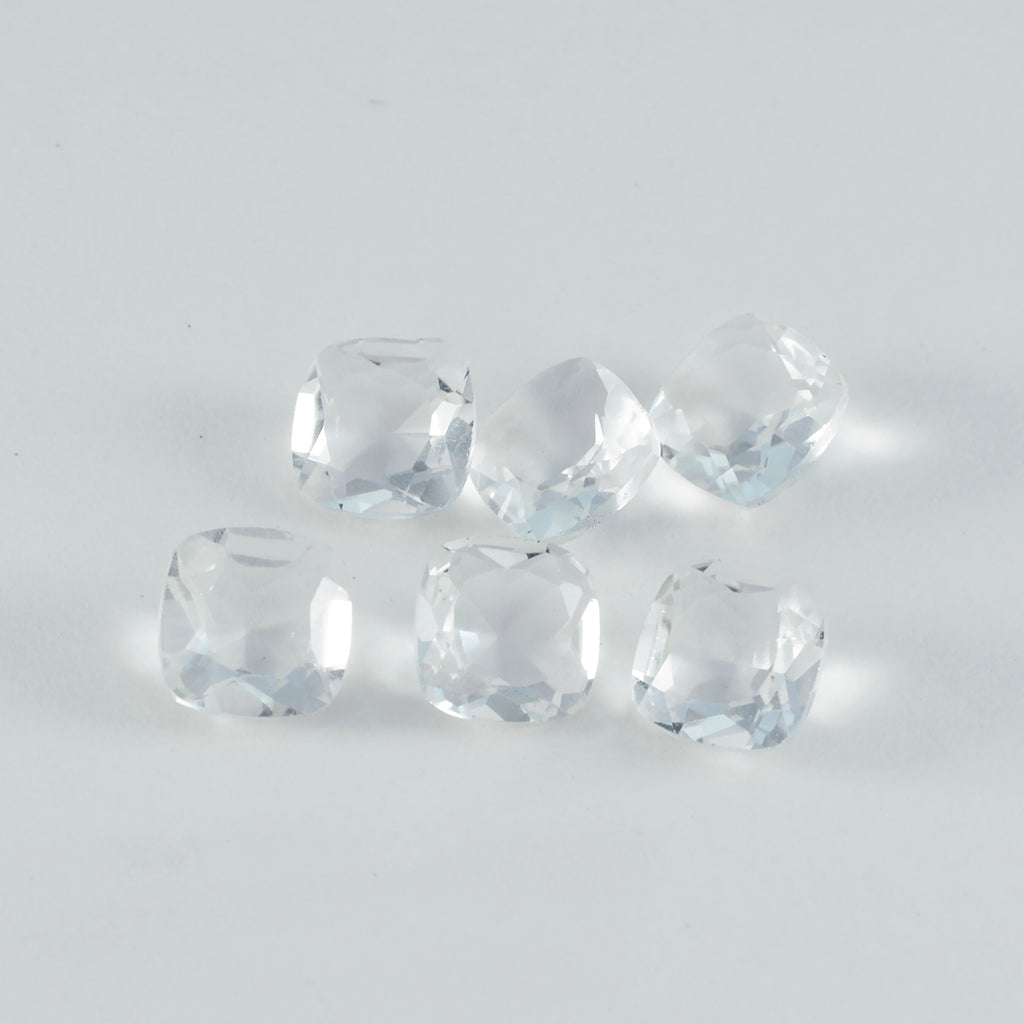 Bergkristall, 1 Stück, grob, 15 x 15 mm, Kissenform, facettiert, weiß, hochwertige Halbedelsteine
