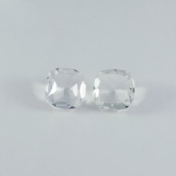 Crystal Quartz 1PC Small 8x8 MM Cushion Faceted White Luster Semi Precious Loose Gems