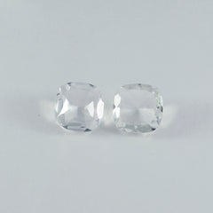 Crystal Quartz 1PC Medium 9x9 MM Cushion Faceted White Lustrous Semi Precious Loose Gemstone