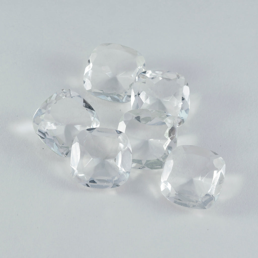 Crystal Quartz 1PC Small 8x8 MM Cushion Faceted White Luster Semi Precious Loose Gems