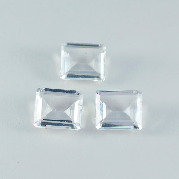 Crystal Quartz 1PC Large 10x12 MM Emerald Faceted White Superior Semi Precious Gems