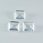 Crystal Quartz 1PC Chunky 12x16 MM Emerald Faceted White Fiery Semi Precious Loose Gemstone