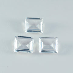 Crystal Quartz 1PC Large 10x12 MM Emerald Faceted White Superior Semi Precious Gems