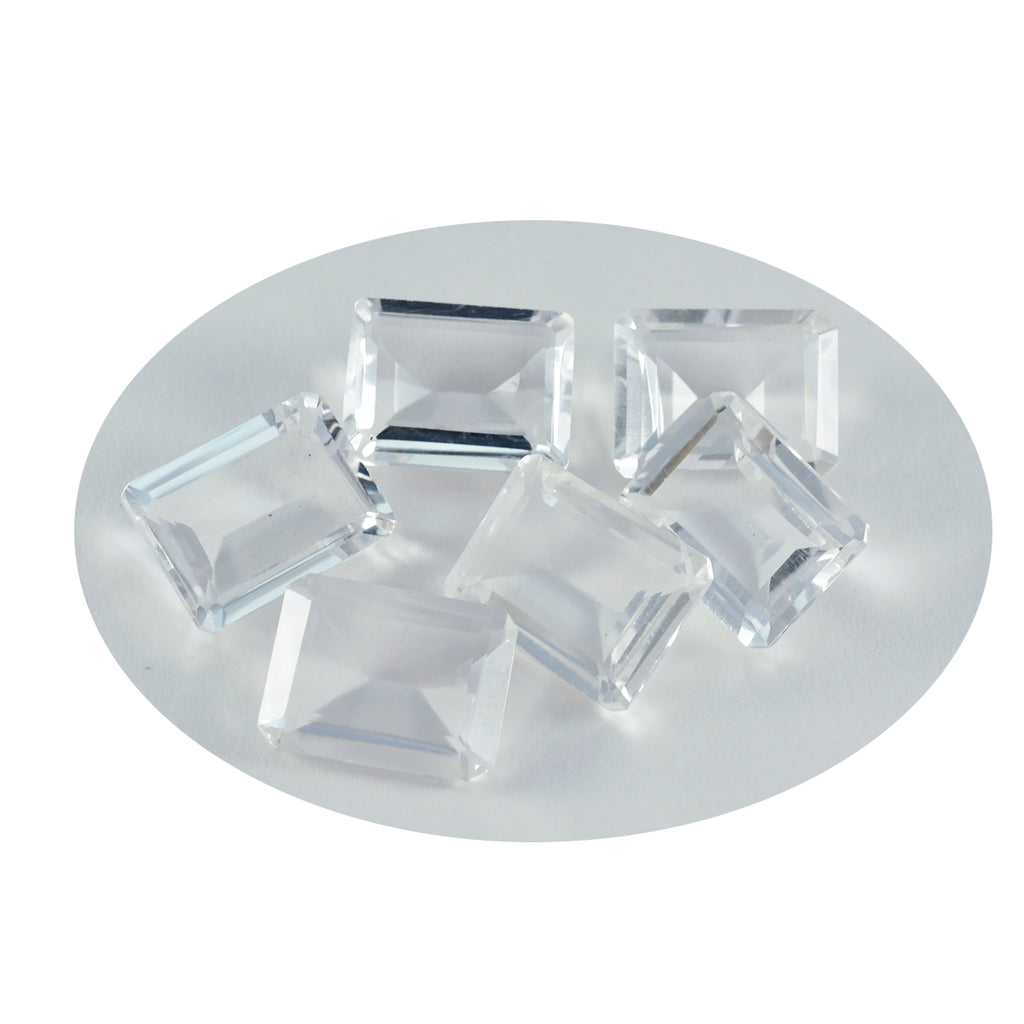 Crystal Quartz 1PC Large 10x14 MM Emerald Faceted White Pure Semi Precious Loose Gems