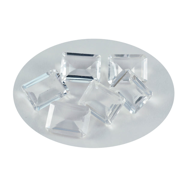 Crystal Quartz 1PC Large 10x14 MM Emerald Faceted White Pure Semi Precious Loose Gems
