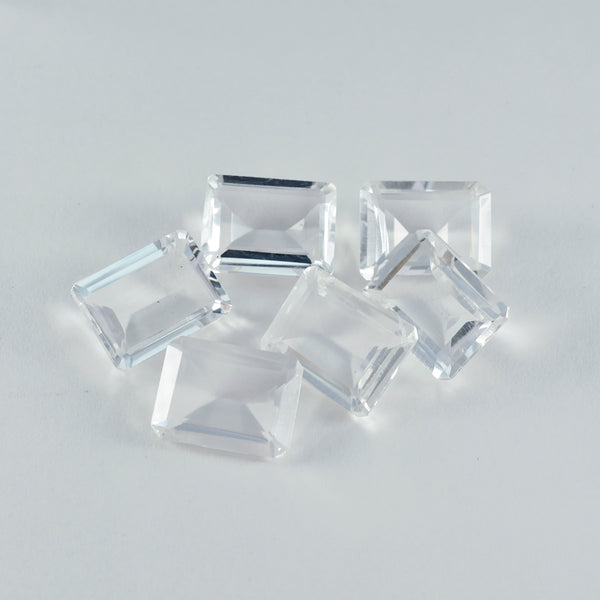Crystal Quartz 1PC Large 10x14 MM Emerald Faceted White Pure Semi Precious Loose Gems