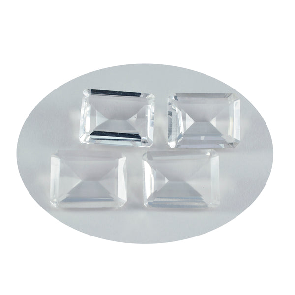 Crystal Quartz 1PC Chunky 12x16 MM Emerald Faceted White Fiery Semi Precious Loose Gemstone