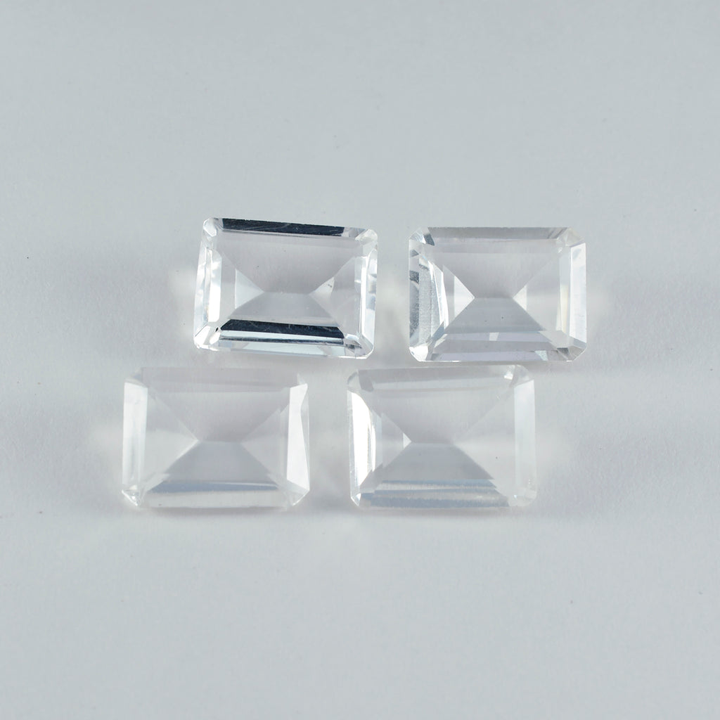 Crystal Quartz 1PC Chunky 15x20 MM Emerald Faceted White Sparkling Semi Precious Gems