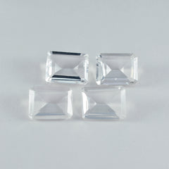 Crystal Quartz 1PC Small 7x9 MM Emerald Faceted White Shine Semi Precious Loose Gemstones