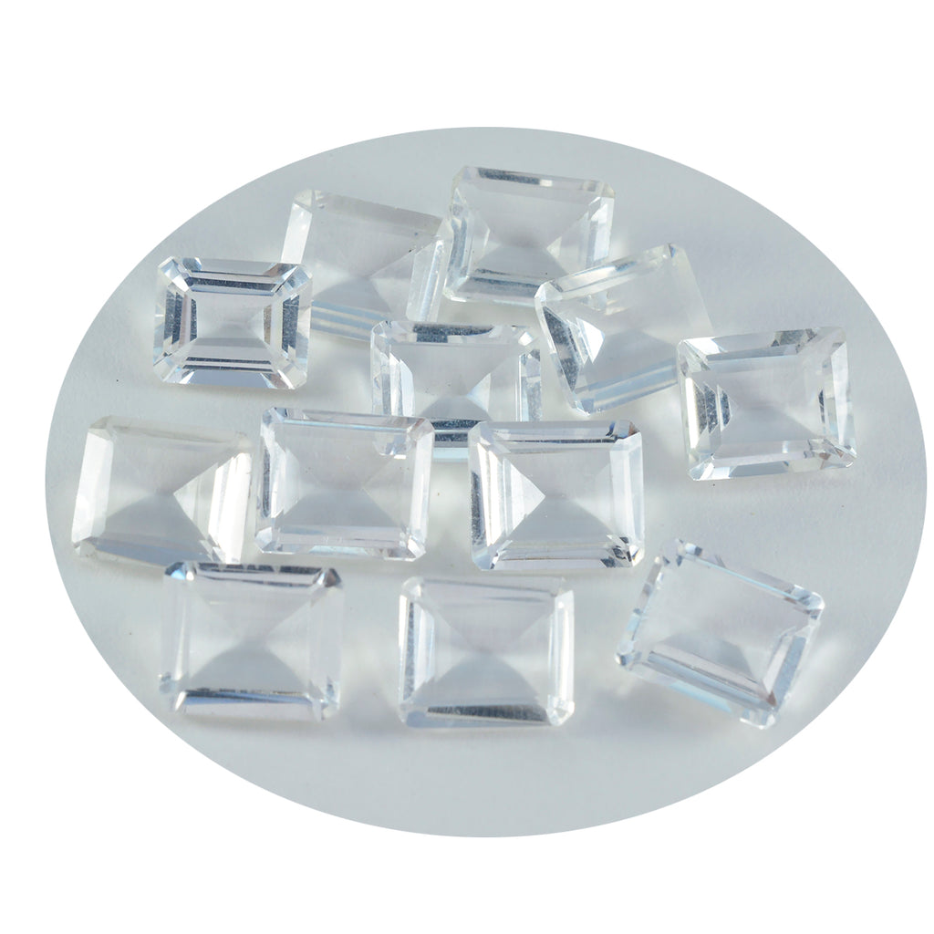 Crystal Quartz 1PC Tiny 5x7 MM Emerald Faceted White Splendid Semi Precious Gems