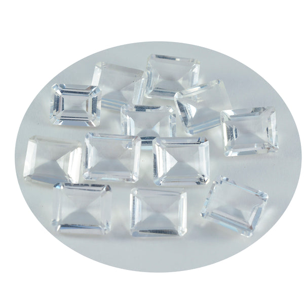 Crystal Quartz 1PC Tiny 5x7 MM Emerald Faceted White Splendid Semi Precious Gems
