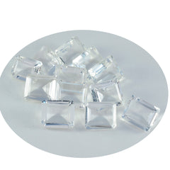 Crystal Quartz 1PC Small 6x9 MM Emerald Faceted White Lustrous Semi Precious Loose Gemstone