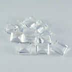 Crystal Quartz 1PC Small 6x9 MM Emerald Faceted White Lustrous Semi Precious Loose Gemstone