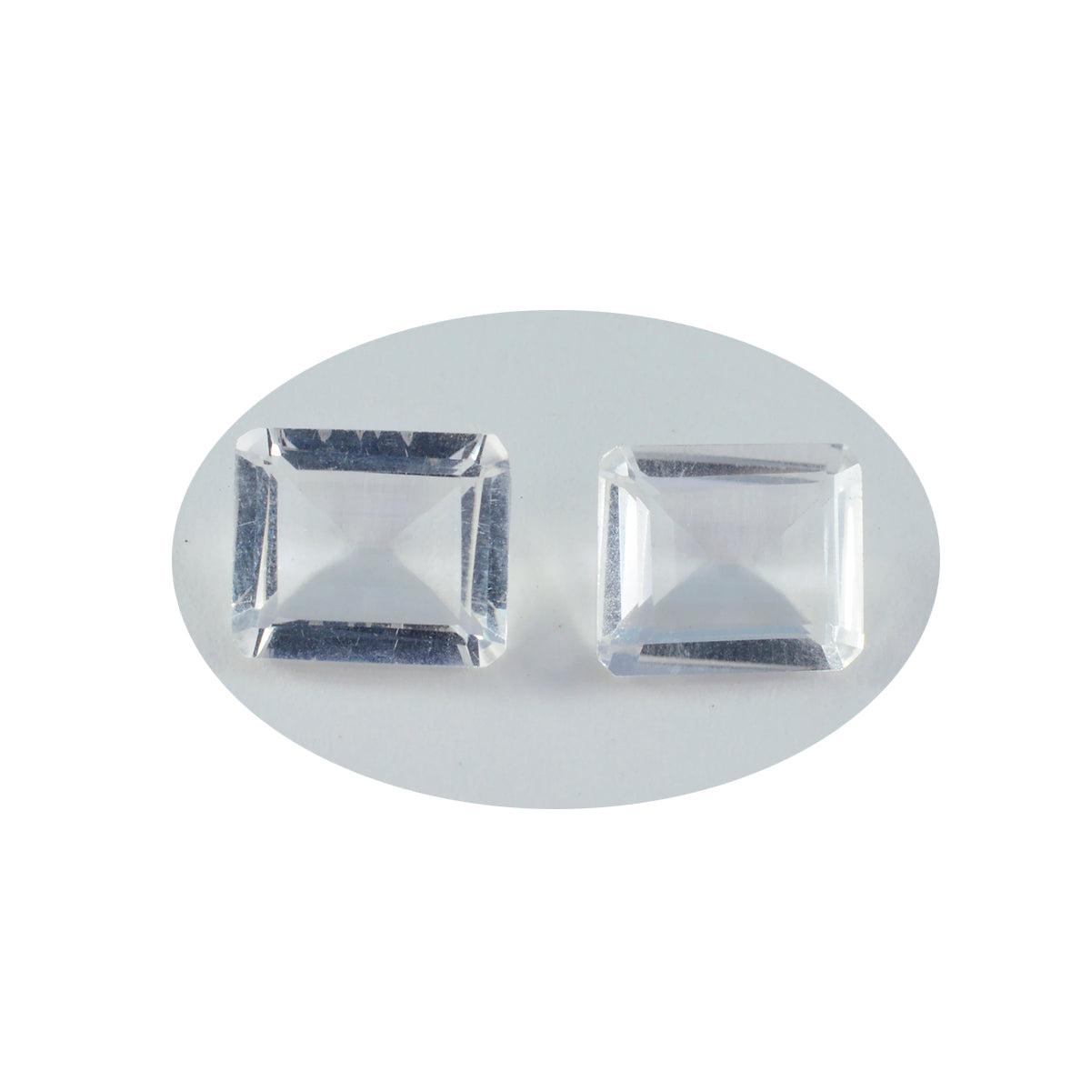 Crystal Quartz 1PC Medium 7x10 MM Emerald Faceted White Fine Semi Precious Gems