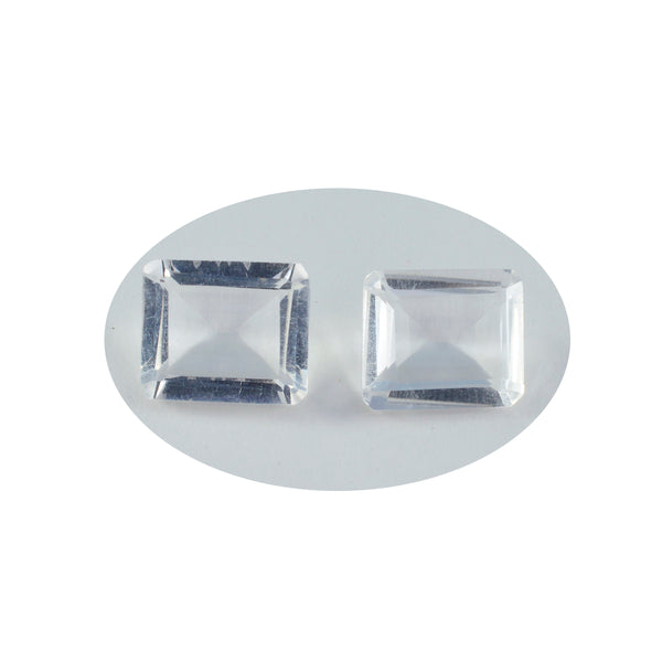 Crystal Quartz 1PC Medium 7x10 MM Emerald Faceted White Fine Semi Precious Gems