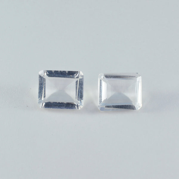 Crystal Quartz 1PC Small 7x9 MM Emerald Faceted White Shine Semi Precious Loose Gemstones
