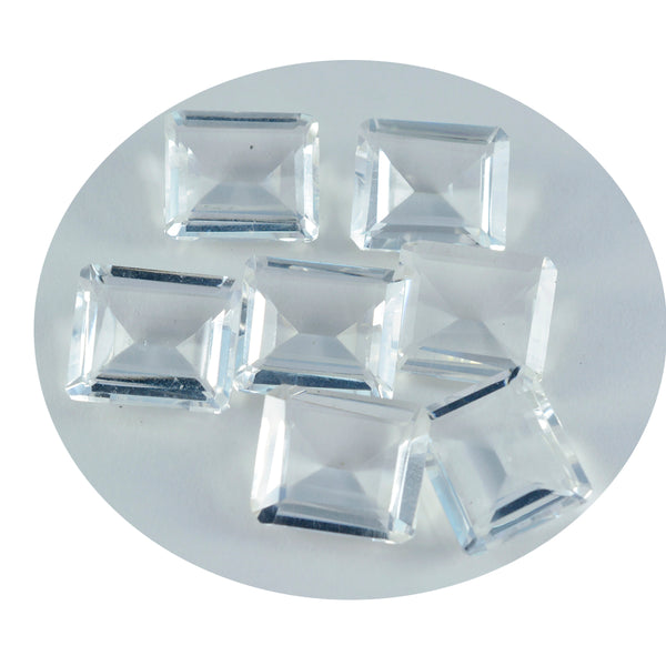 Crystal Quartz 1PC Large 9x11 MM Emerald Faceted White Natural Semi Precious Loose Gemstone