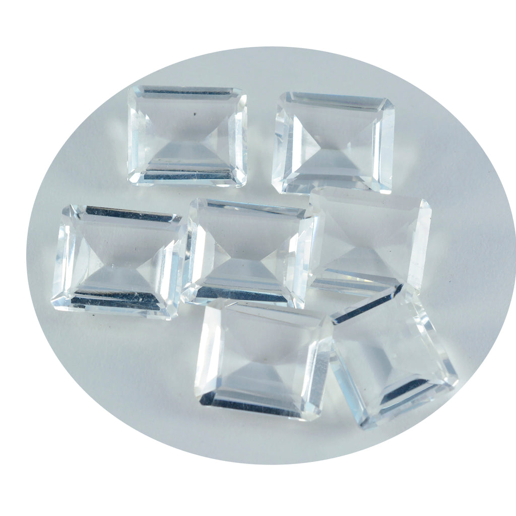 Crystal Quartz 1PC Large 8x12 MM Emerald Faceted White Genuine Semi Precious Loose Gemstones