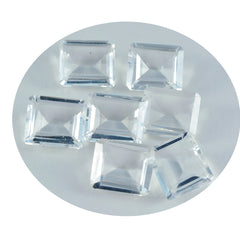 Crystal Quartz 1PC Medium 8x10 MM Emerald Faceted White High Quality Semi Precious Loose Gems