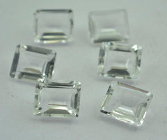 Crystal Quartz 1PC Large 10x12 MM Emerald Faceted White Superior Semi Precious Gems