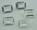 Crystal Quartz 1PC Chunky 12x16 MM Emerald Faceted White Fiery Semi Precious Loose Gemstone