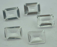 Crystal Quartz 1PC Chunky 12x16 MM Emerald Faceted White Fiery Semi Precious Loose Gemstone