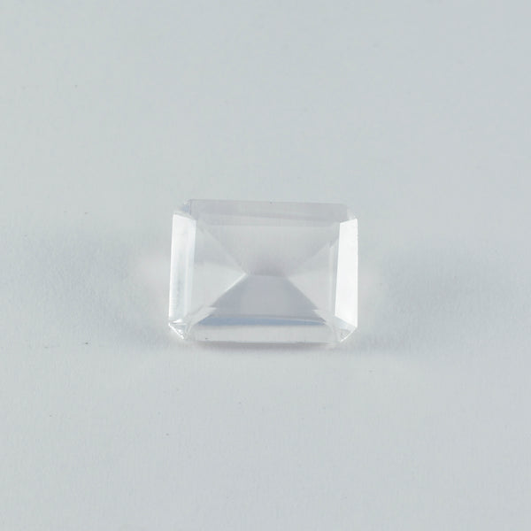 Crystal Quartz 1PC Large 8x12 MM Emerald Faceted White Genuine Semi Precious Loose Gemstones
