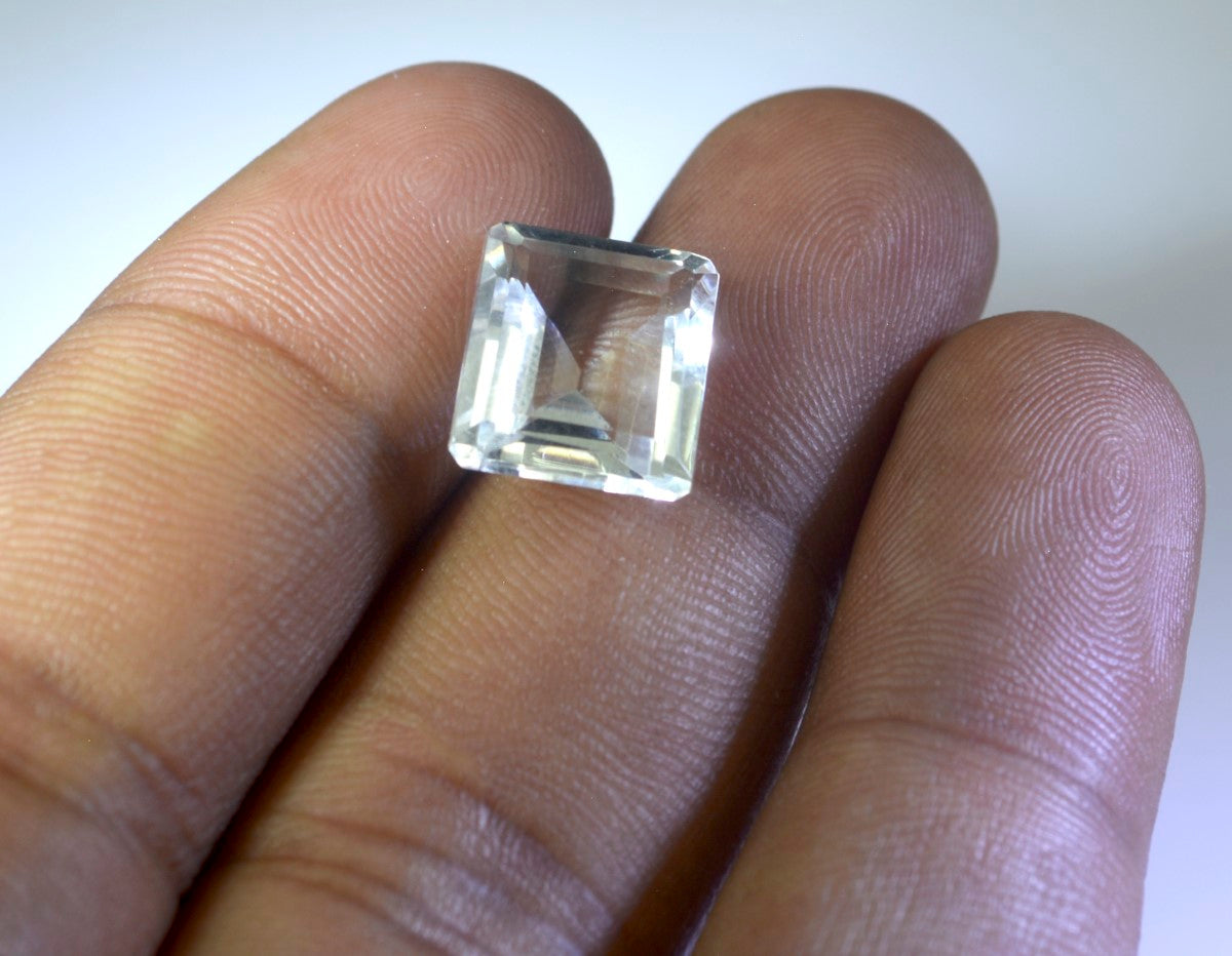 Crystal Quartz 1PC Chunky 13x18 MM Emerald Faceted White Brilliant Semi Precious Loose Gemstones