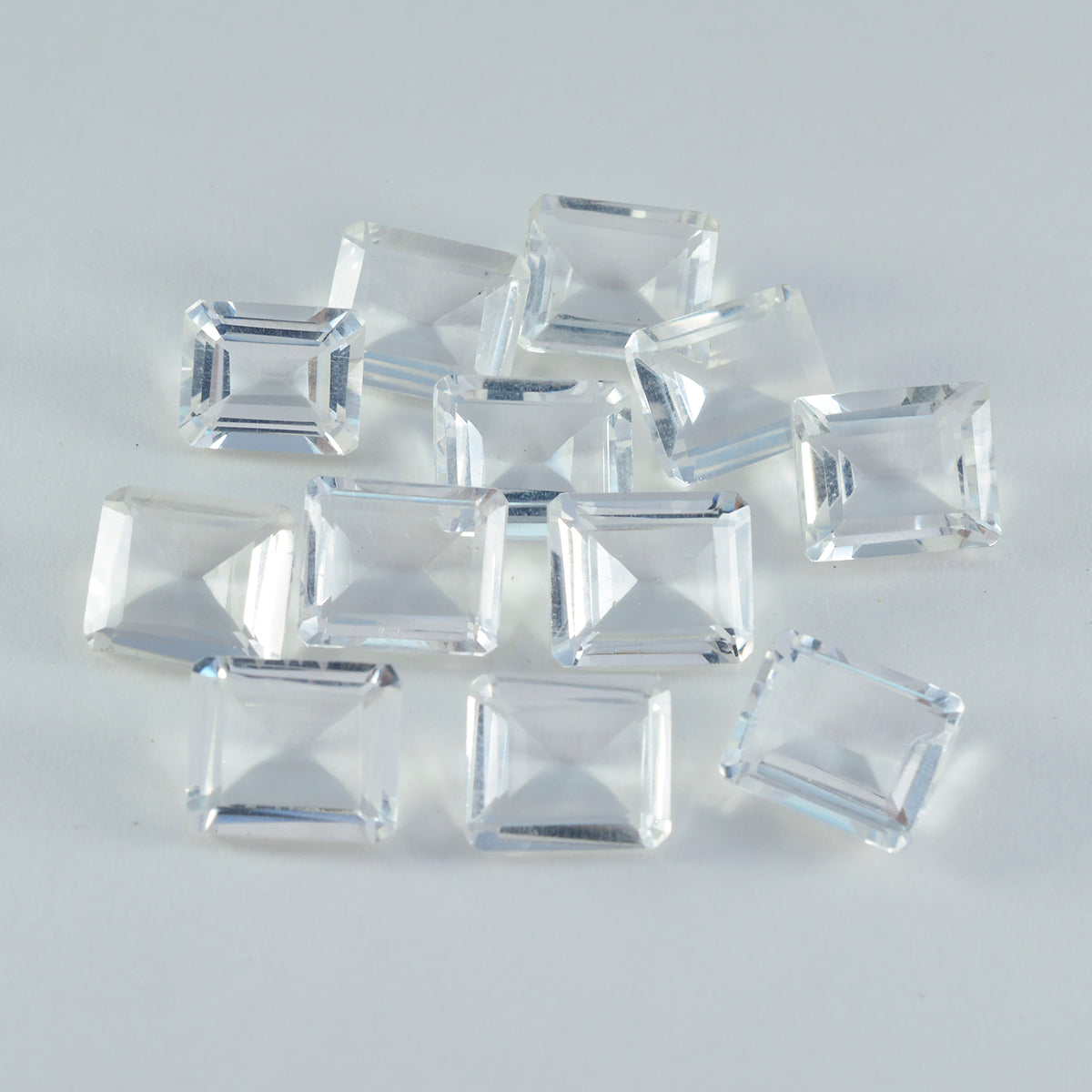 Crystal Quartz 10PC Tiny 4x6 MM Emerald Faceted White Polished Semi Precious Loose Gemstones