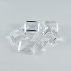 Crystal Quartz 1PC Small 6x8 MM Emerald Faceted White Luster Semi Precious Loose Gems