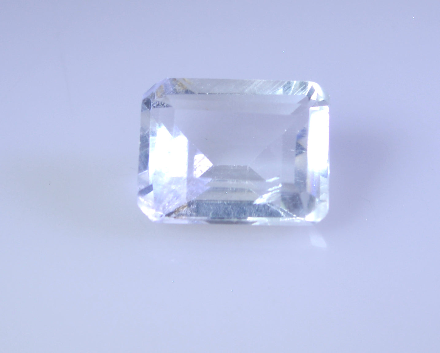 Crystal Quartz 1PC Small 6x9 MM Emerald Faceted White Lustrous Semi Precious Loose Gemstone