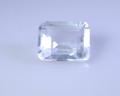 Crystal Quartz 1PC Small 6x9 MM Emerald Faceted White Lustrous Semi Precious Loose Gemstone